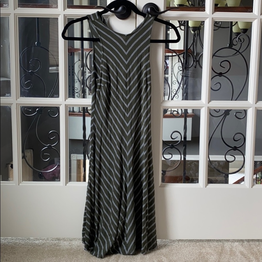 green and white dress